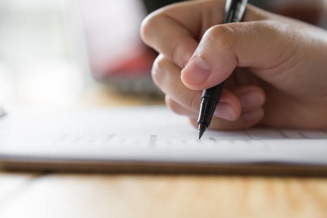 writing on paper