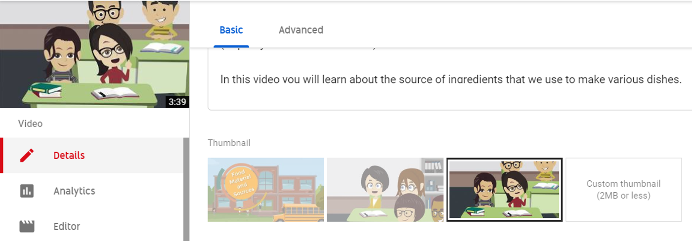 YouTube Studio custom thumbnail picker
