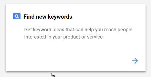Google Keyword Planner — Find new keywords