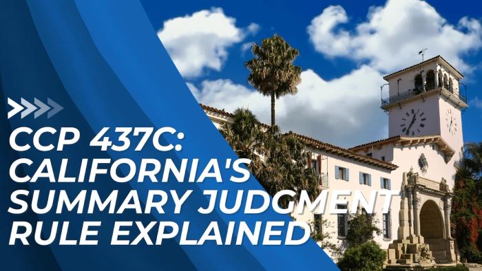 CCP 437c: California's Summary Judgment Rule Explained