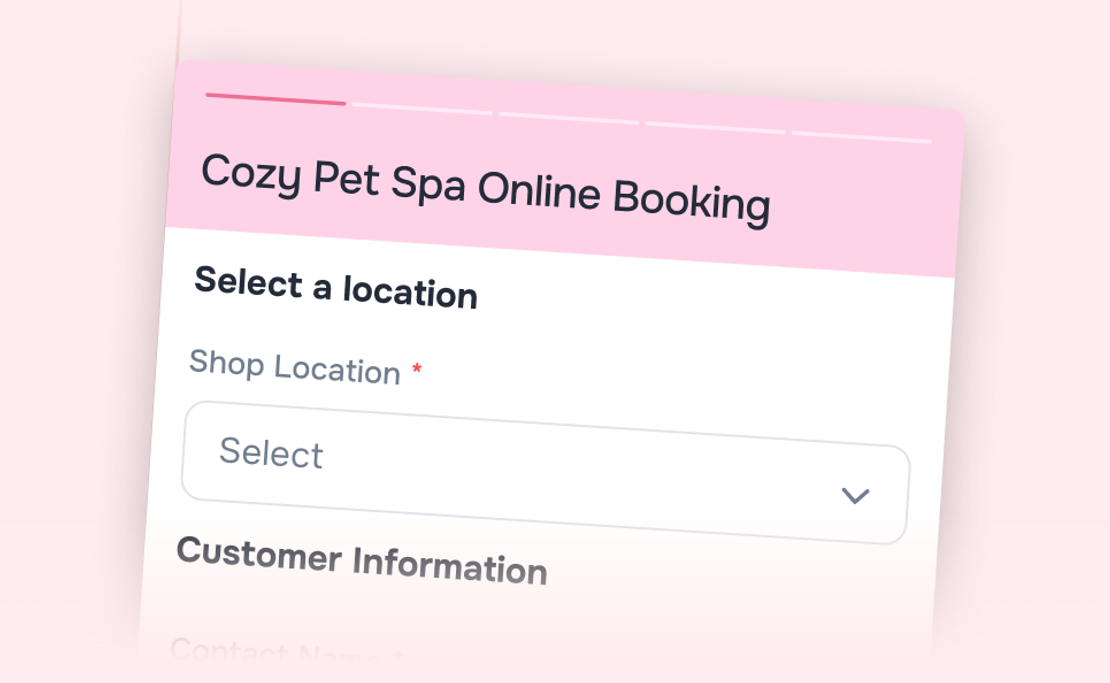 Online Booking shown inside Savvy Pet