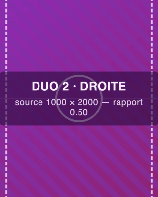 Gabarit de test : rangée duo 2, cellule droite, source 1000 x 2000