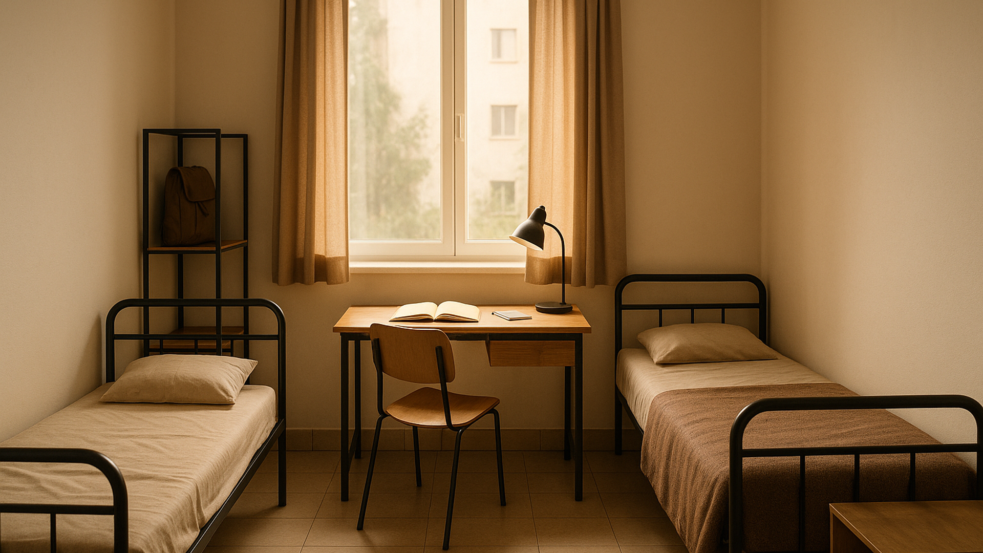 Tamil Nadu Class 12 student and parent reviewing hostel and engineering college options with a handwritten checklist and TNEA sheet on the table.