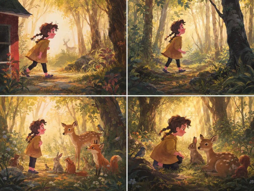 Sylvie, Little Explorer of the Forest, and the Red Cabin, children's illustration collection