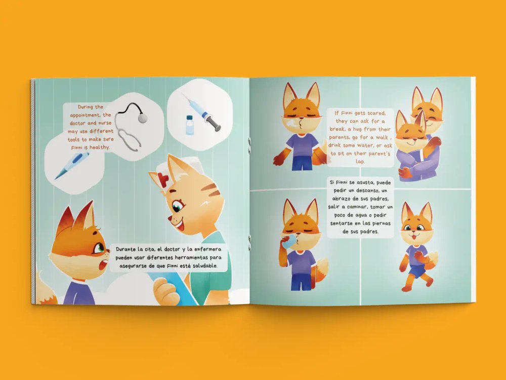 Finni the Fox, open-book interior layout