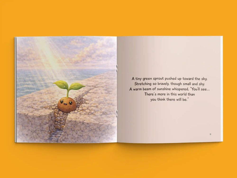Fred the Tree, open-book interior layout