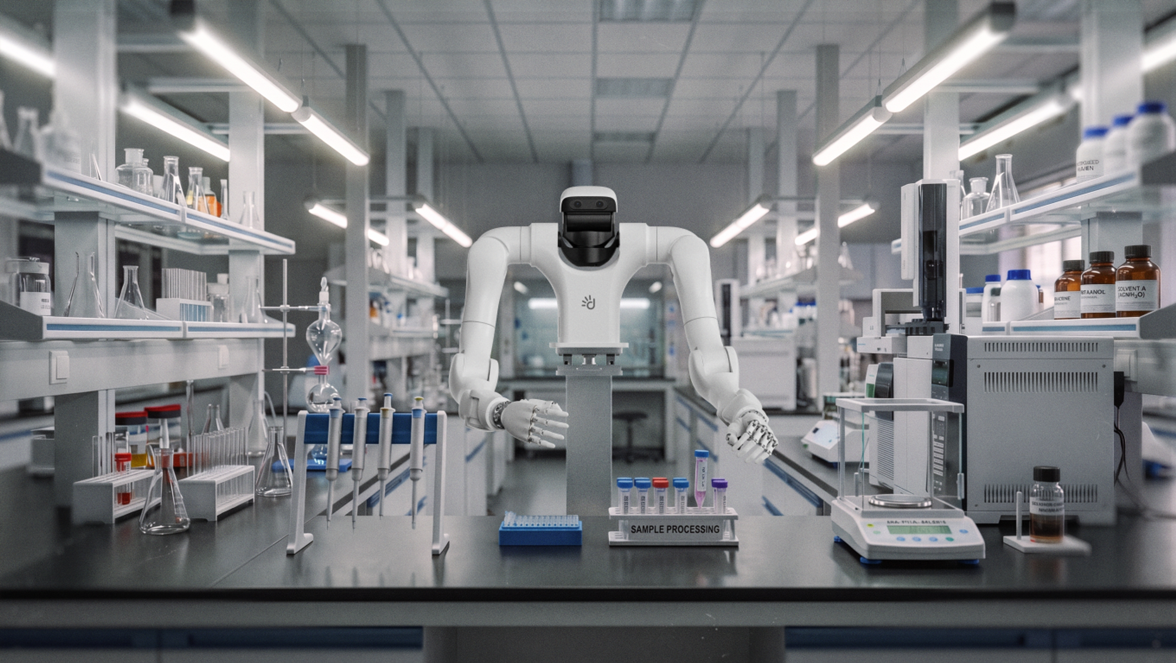 Vega U pipetting at a lab bench