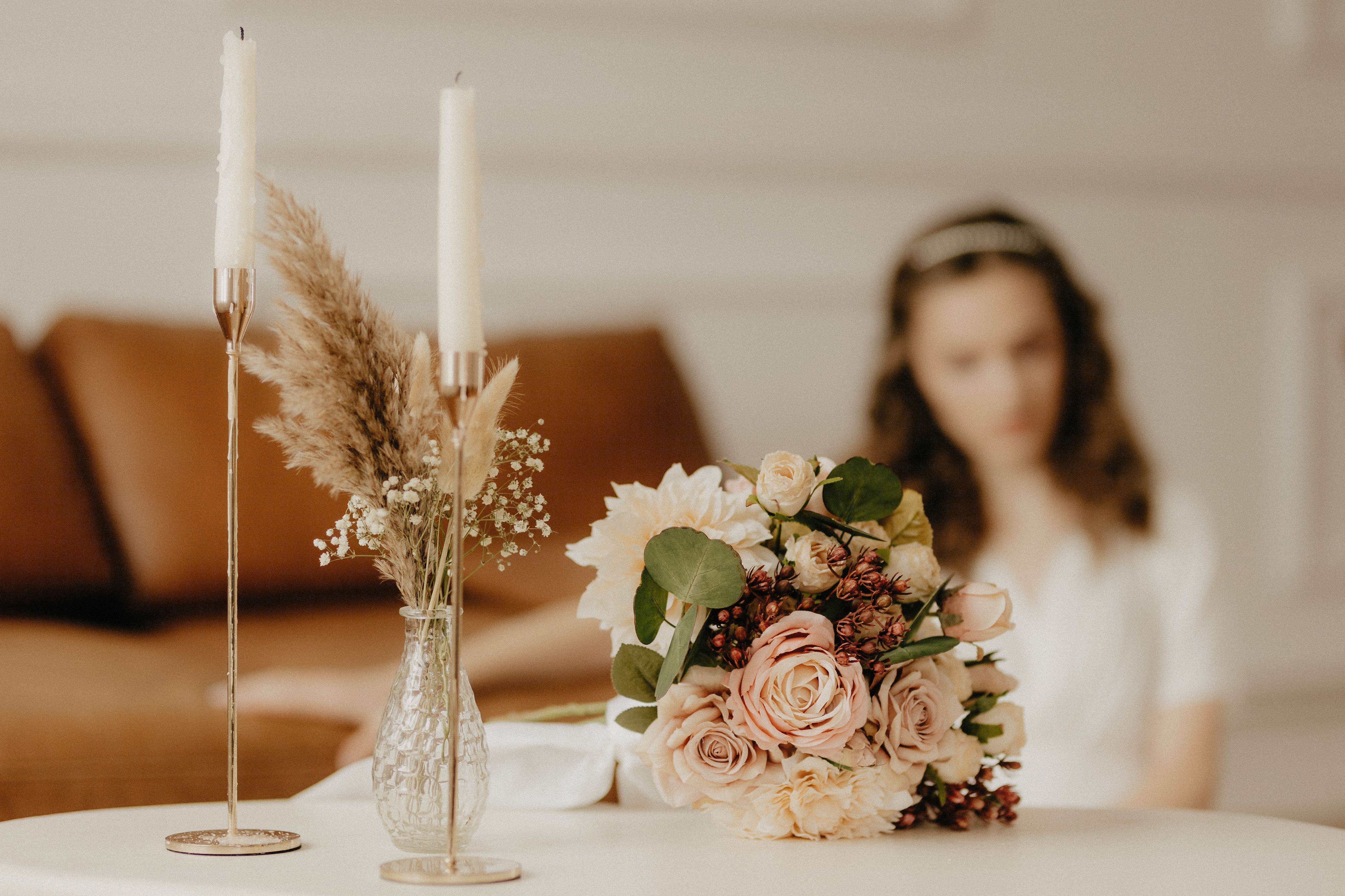 Dekoracja na stole, bukiet, kwiaty