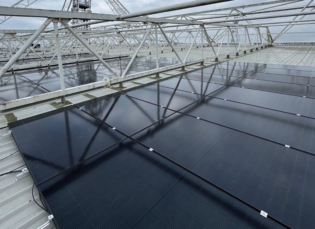 Close view of the Solar PV panels on the Deepdale roof