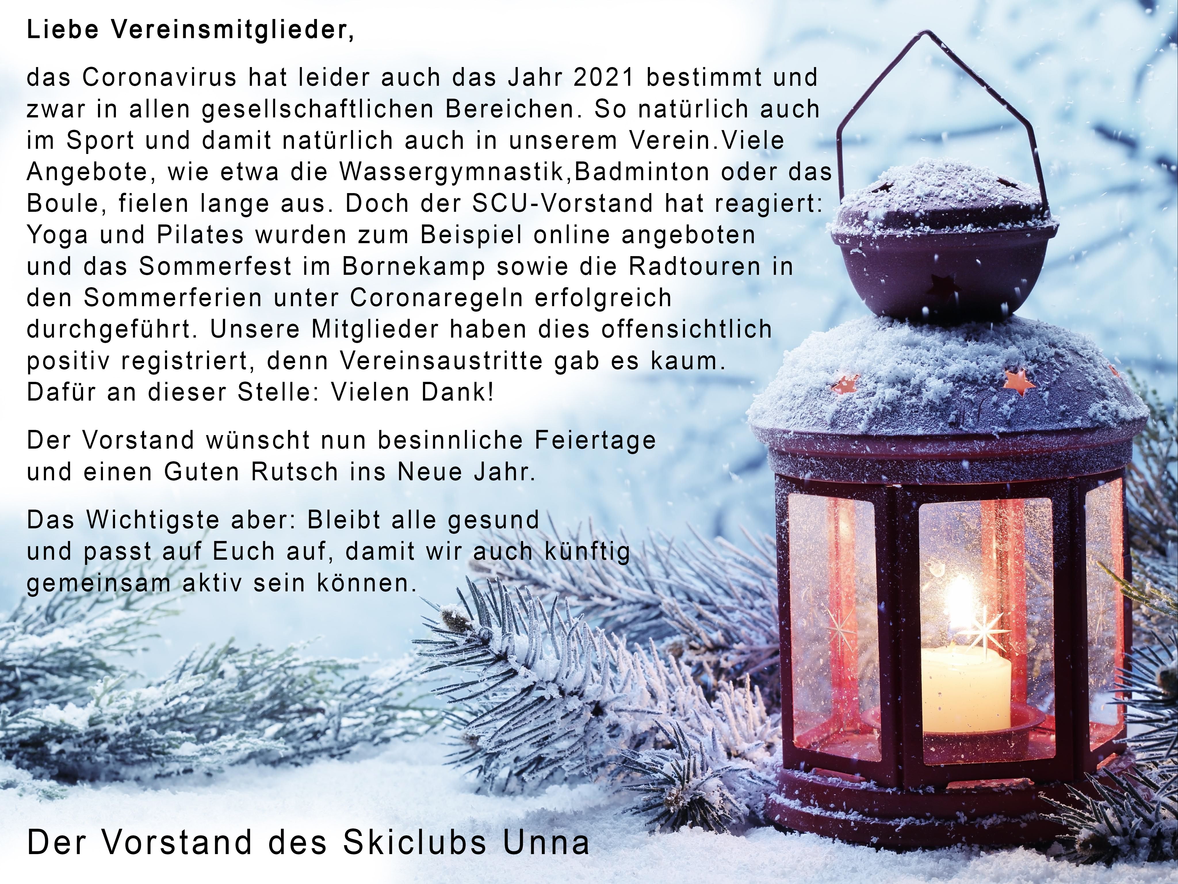 Weihnachtsgruß des Vorstands