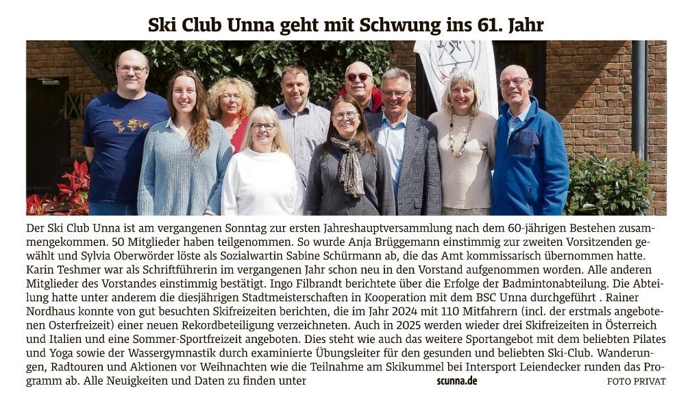 Jahreshauptversammlung 2024