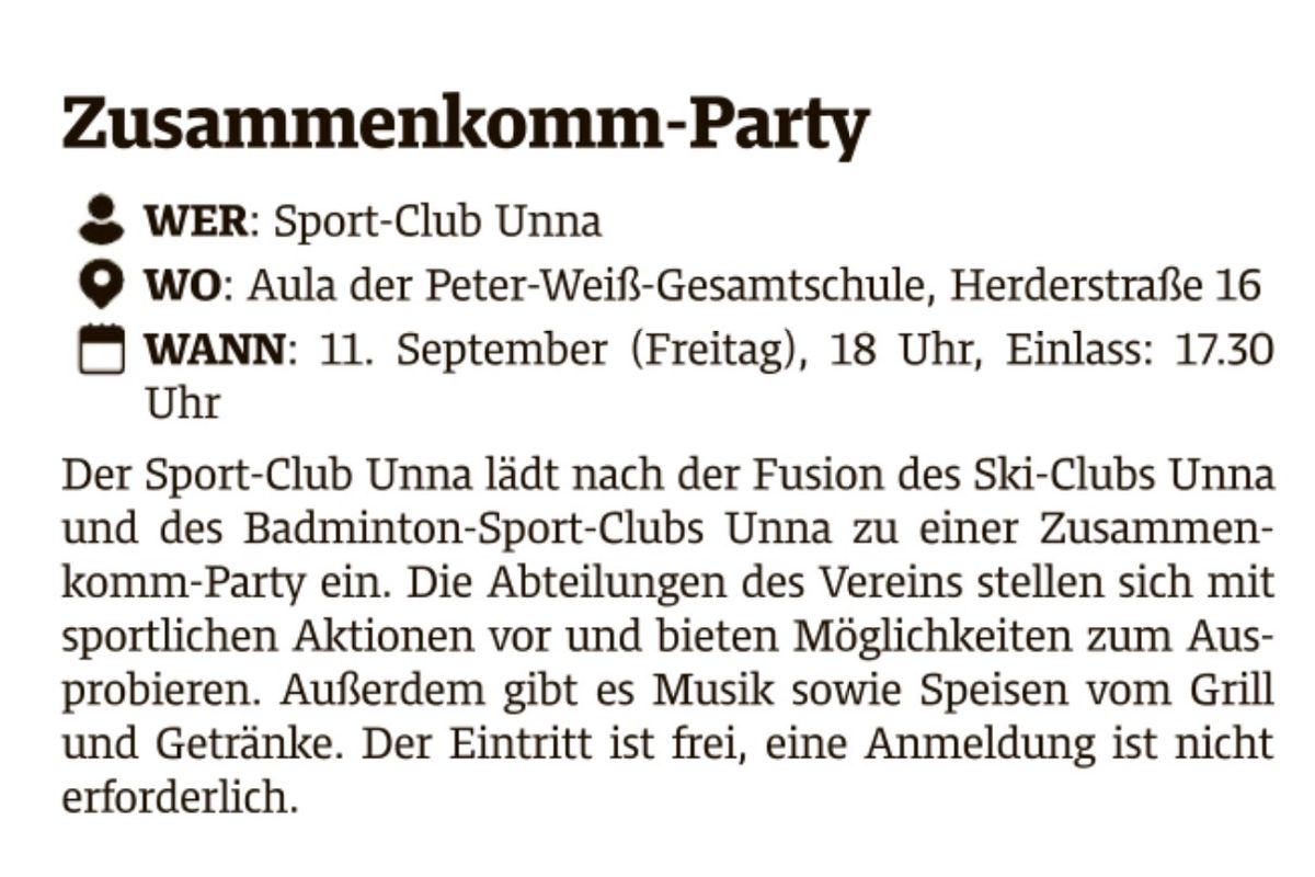 Zusammenkommparty HA 2.9.26