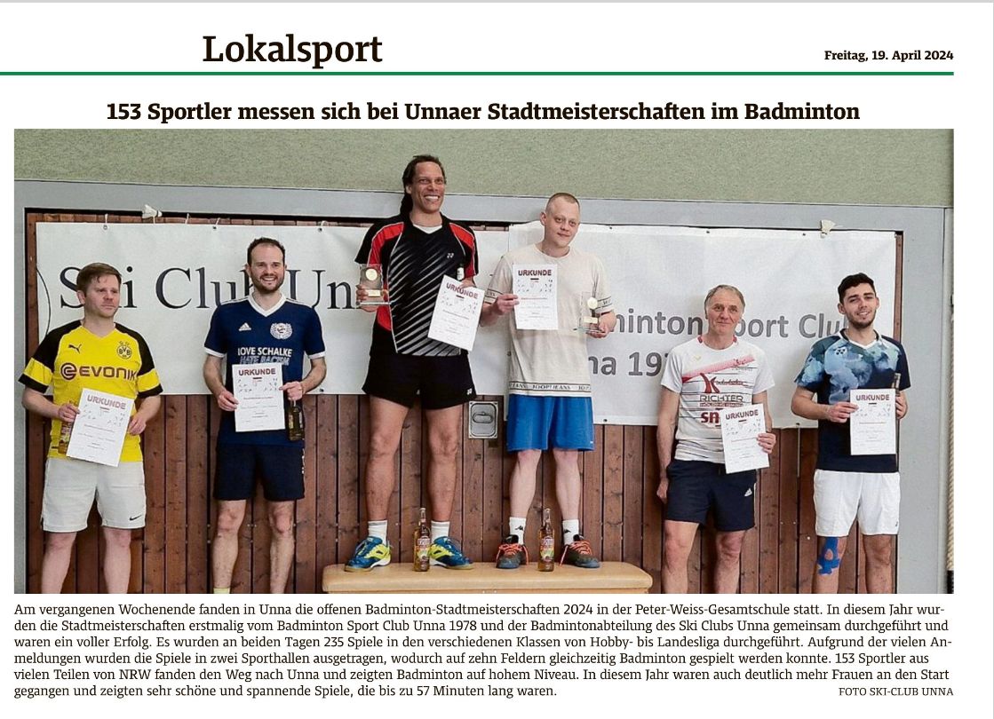 Badminton Stadtmeisterschaften