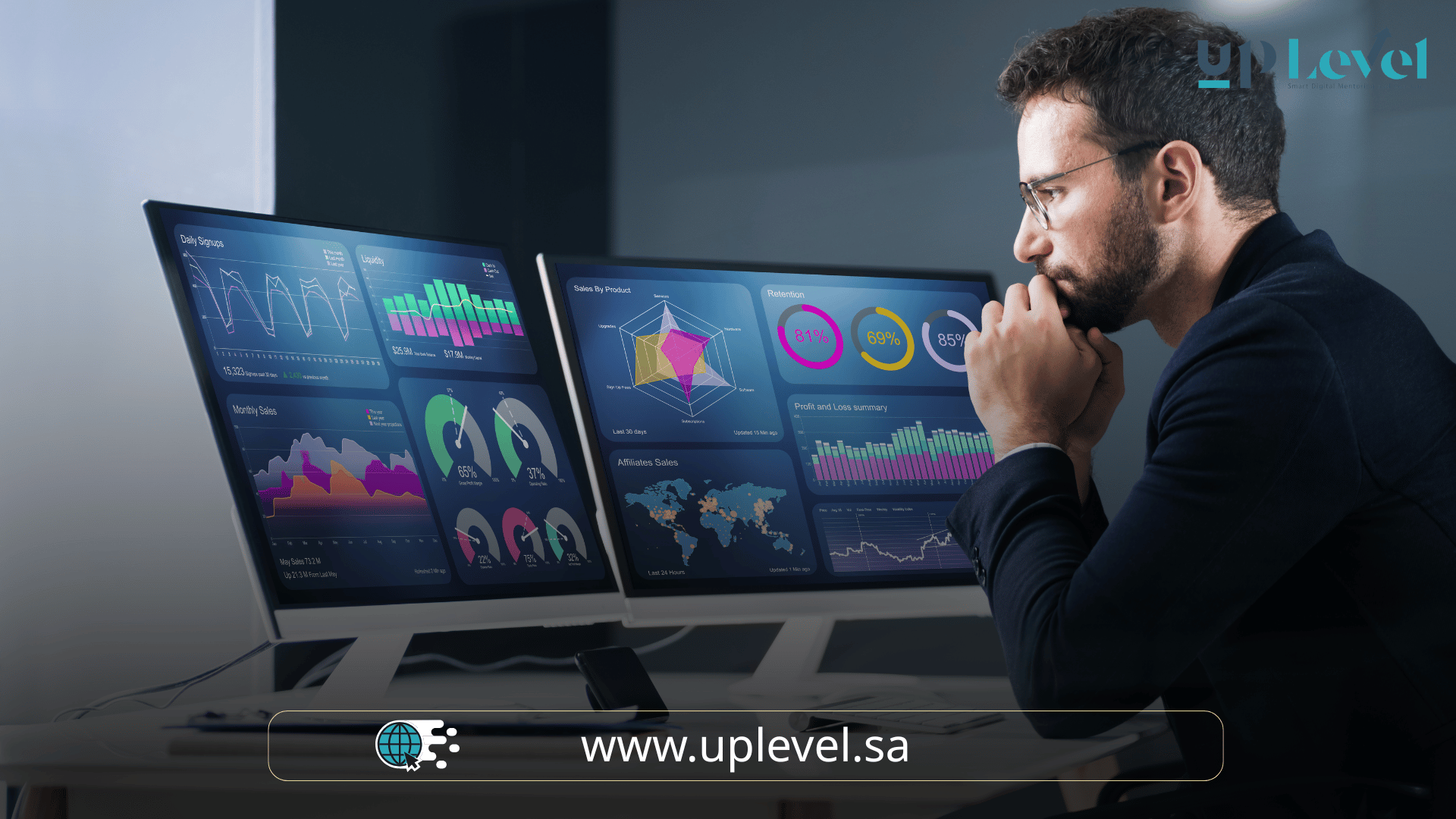 Business KPI growth analytics chart