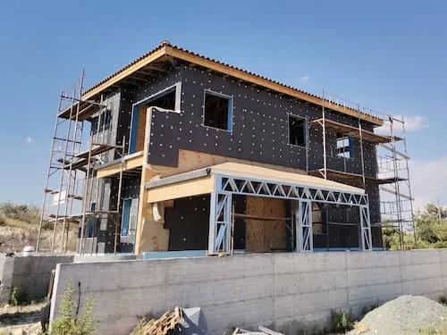 Steel framed house with OSB sheathing