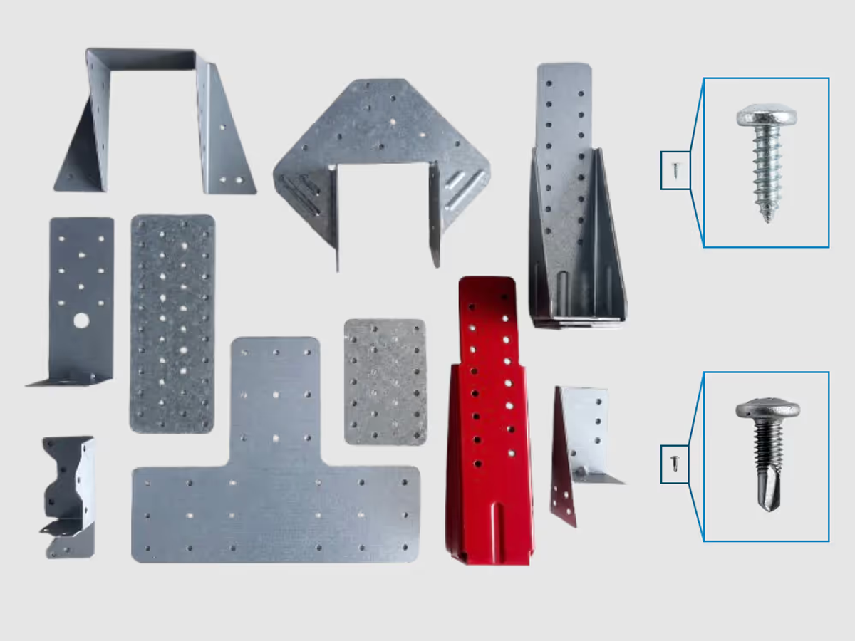 Self-drilling screws and connection plates