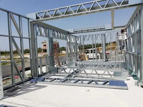 Interior of a steel framed house