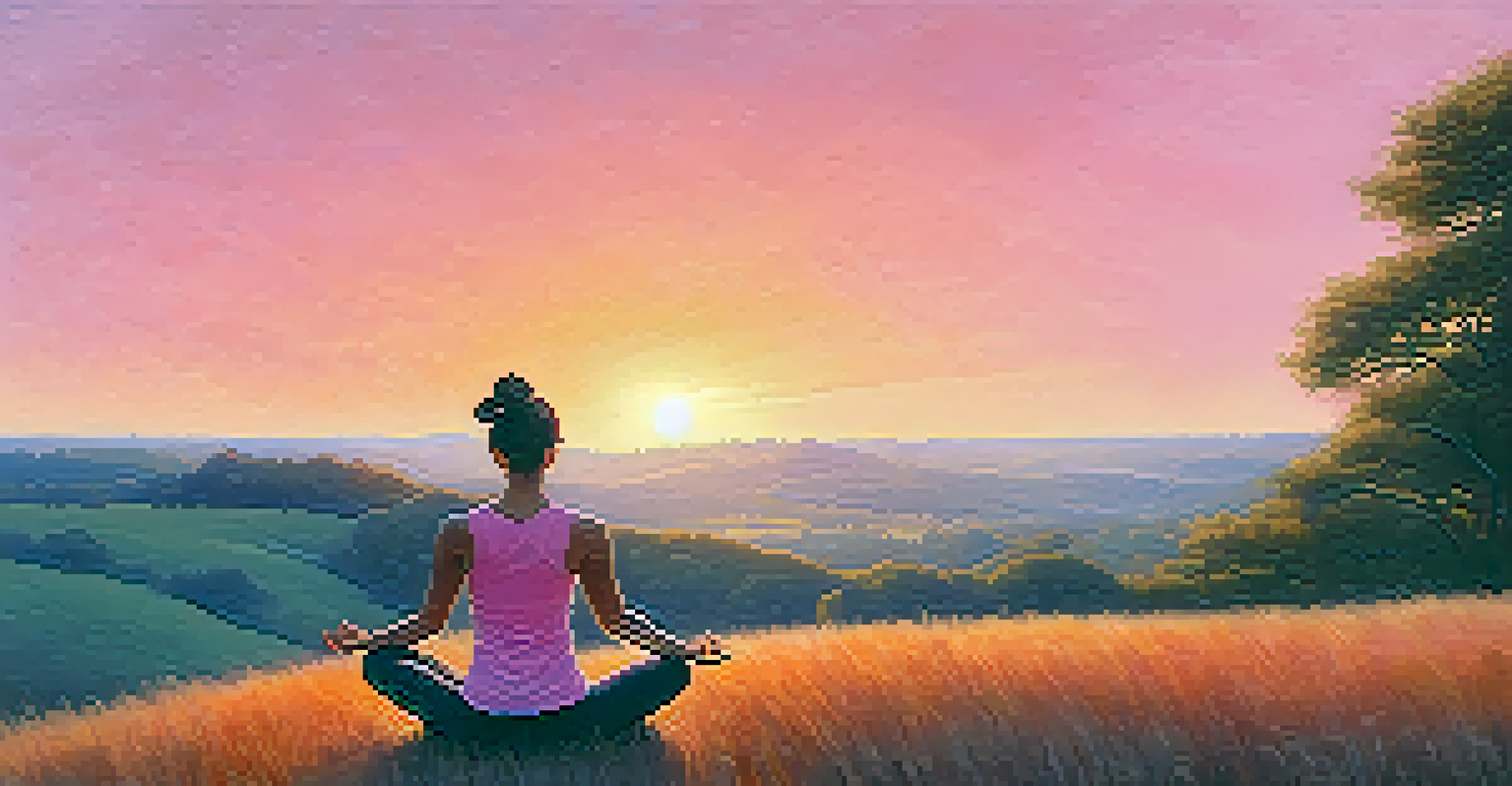 A person practicing yoga on a hill at sunset, highlighting the significance of recovery in fitness.