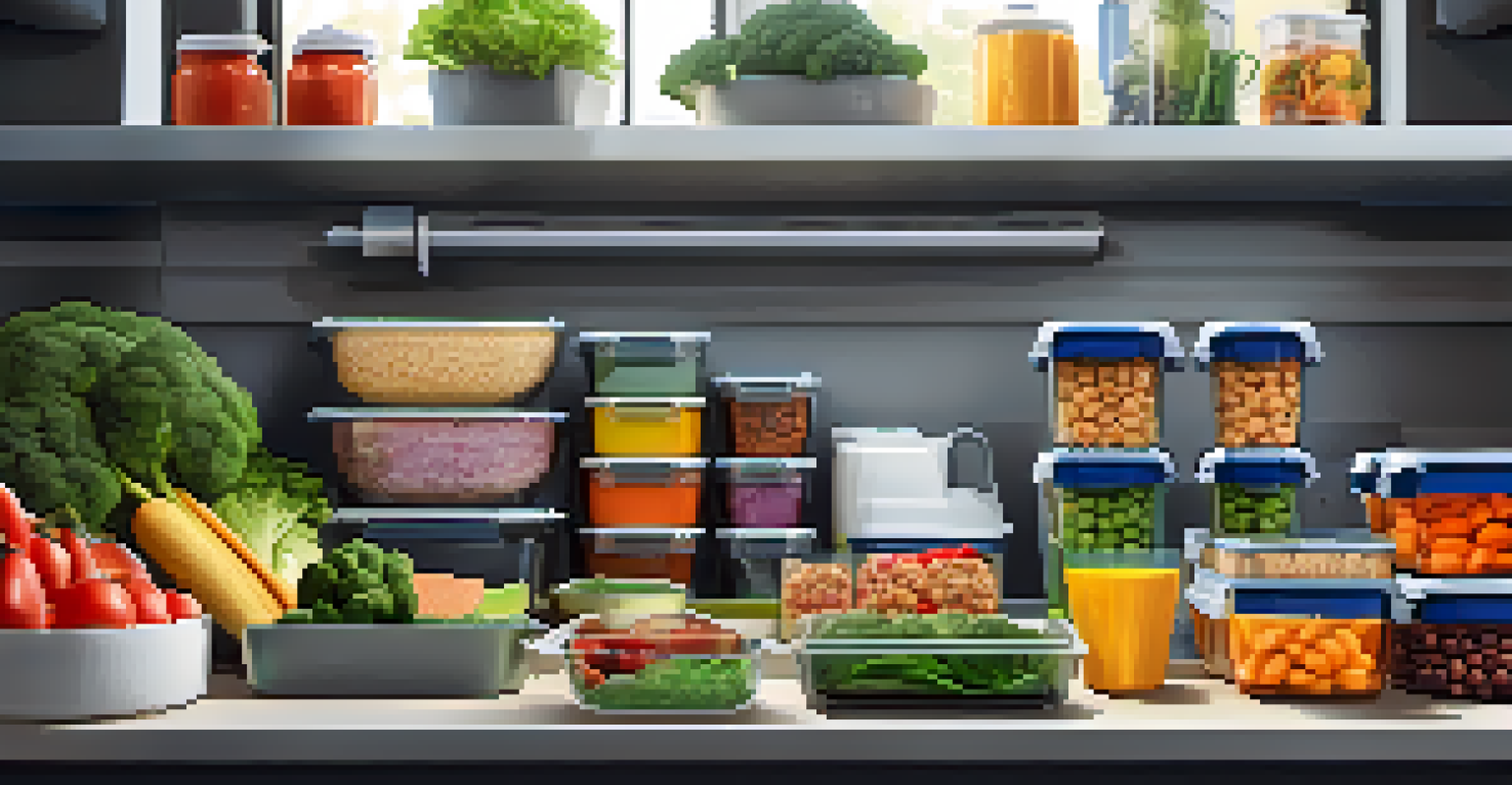 A meal prep area with healthy foods like lean proteins, grains, and vegetables for bodybuilding nutrition.