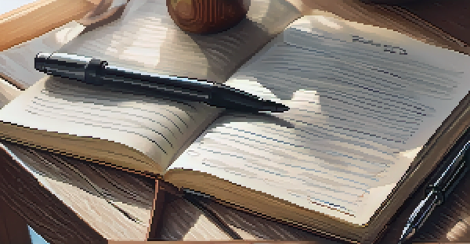 A close-up view of an open bodybuilding journal on a wooden desk with handwritten notes, a pen, a protein shake, and a dumbbell, illuminated by soft morning light.