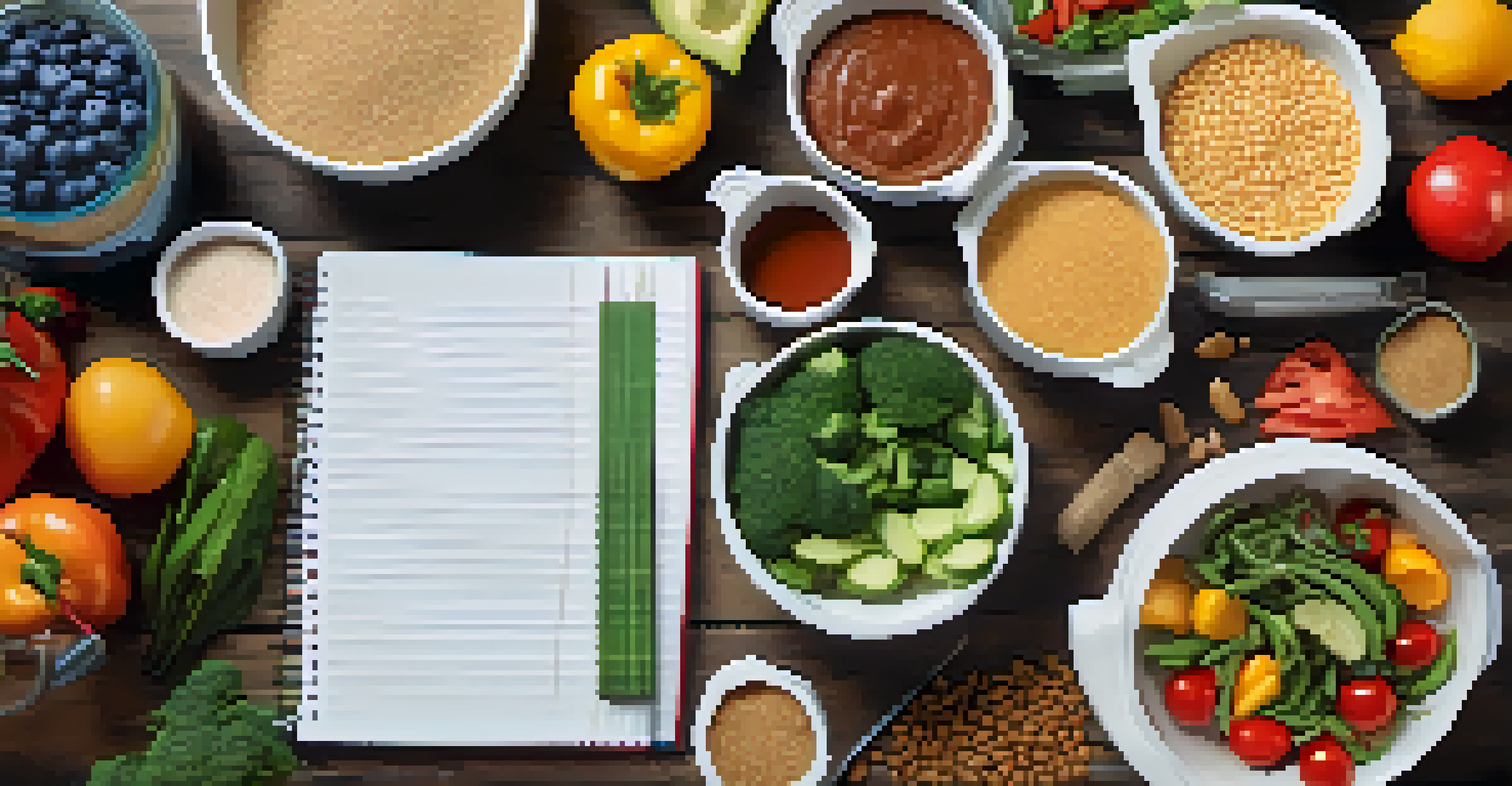 A vibrant spread of healthy meal prep ingredients on a wooden table, showcasing the importance of nutrition in fitness.