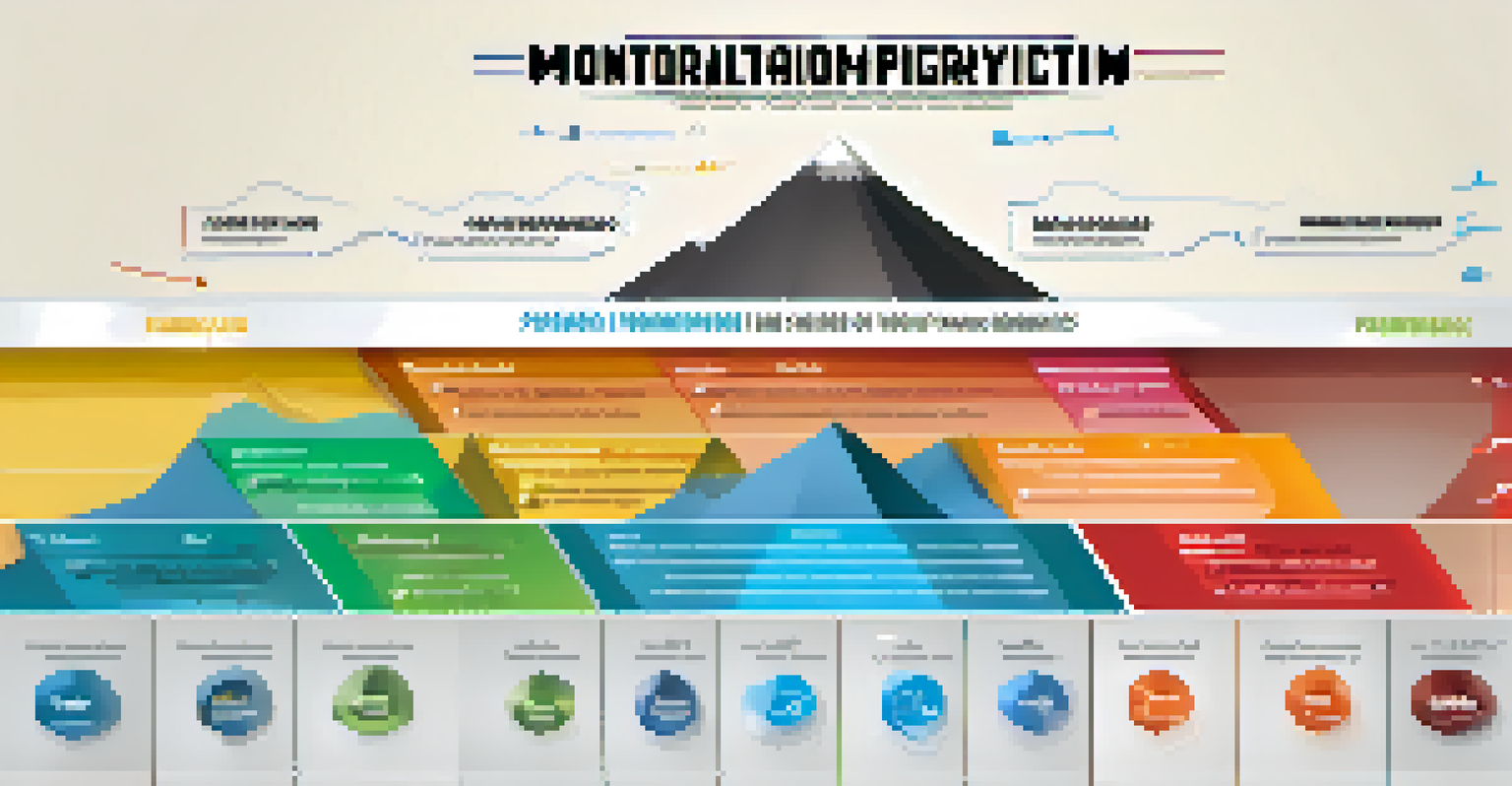 An infographic illustrating the three main phases of bodybuilding periodization with icons and color coding.