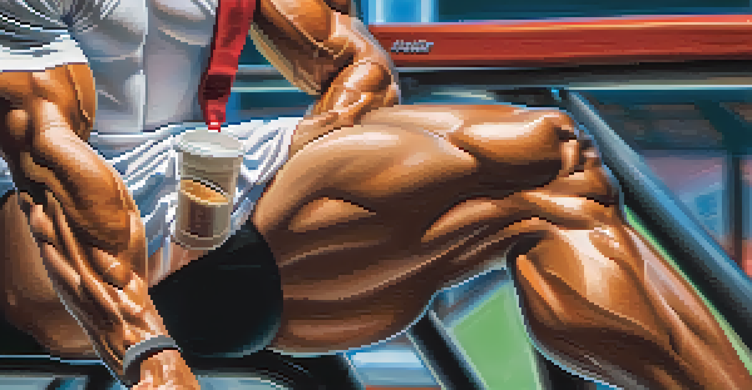 A bodybuilder holding a protein shake on a gym bench, with gym equipment blurred in the background, emphasizing recovery.