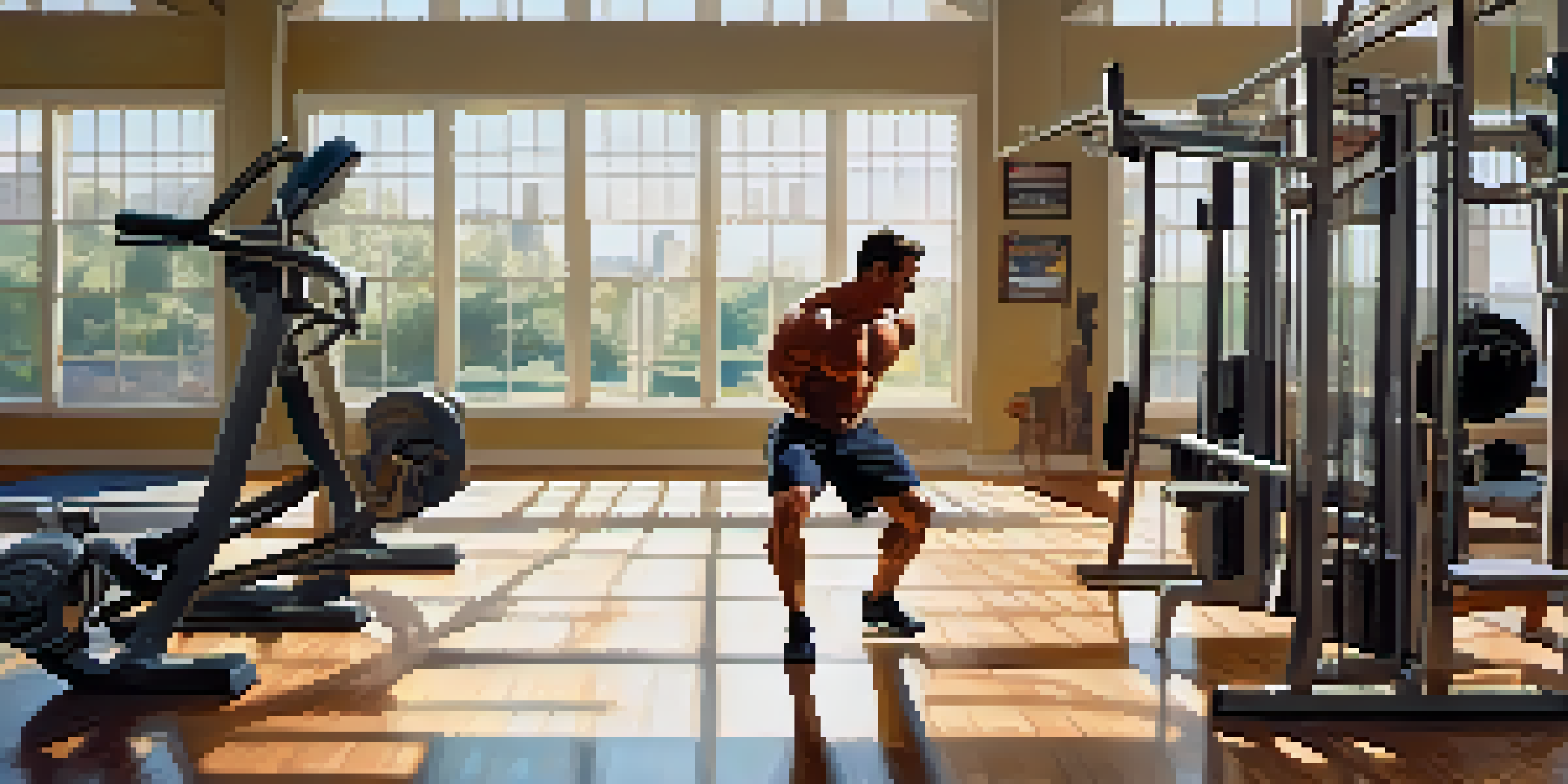 A professional bodybuilder performing dynamic leg swings in a bright gym, showcasing muscular definition and a focused expression.