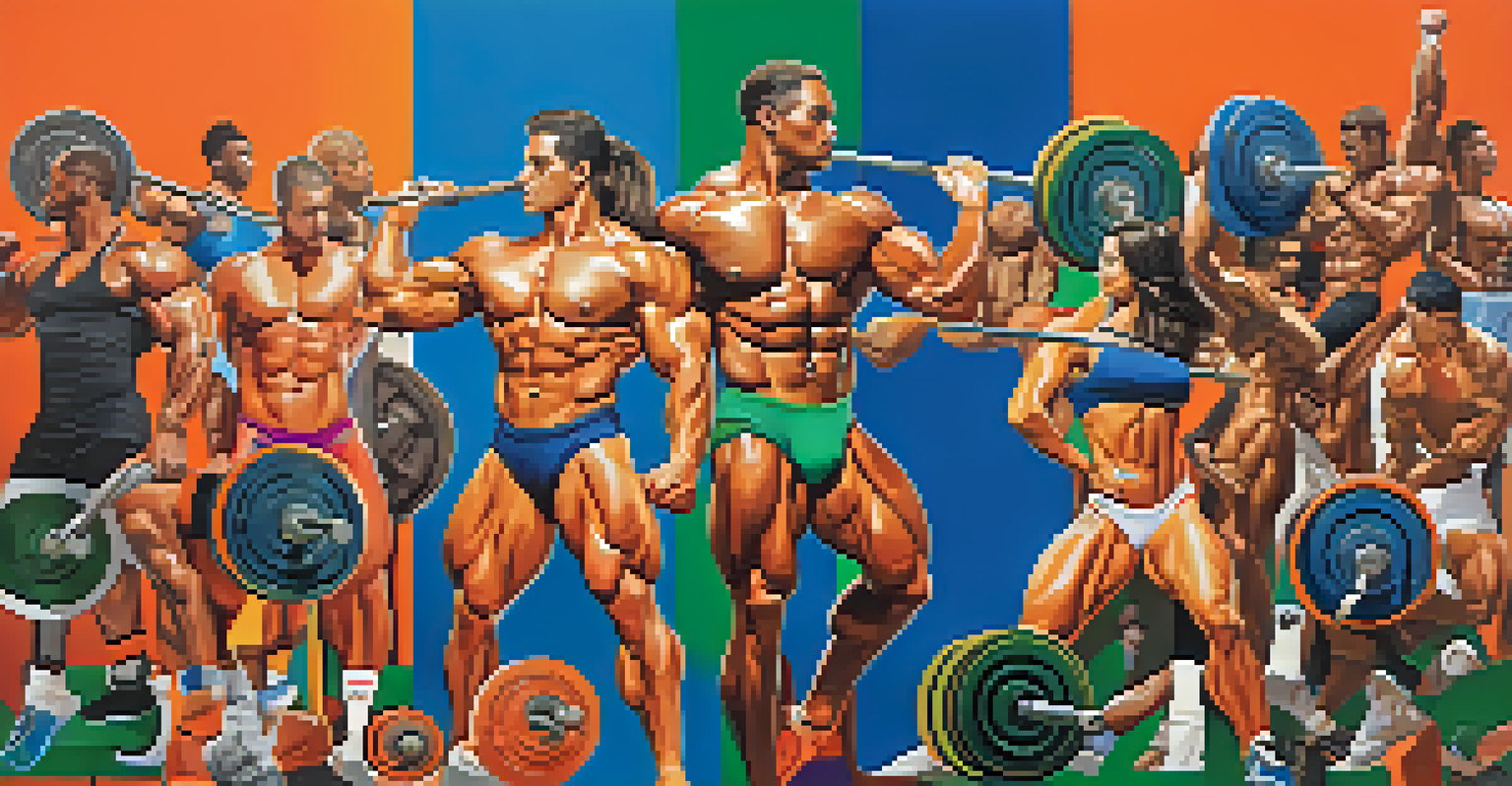 A colorful collage showing different bodybuilding periodization models with engaging graphics.