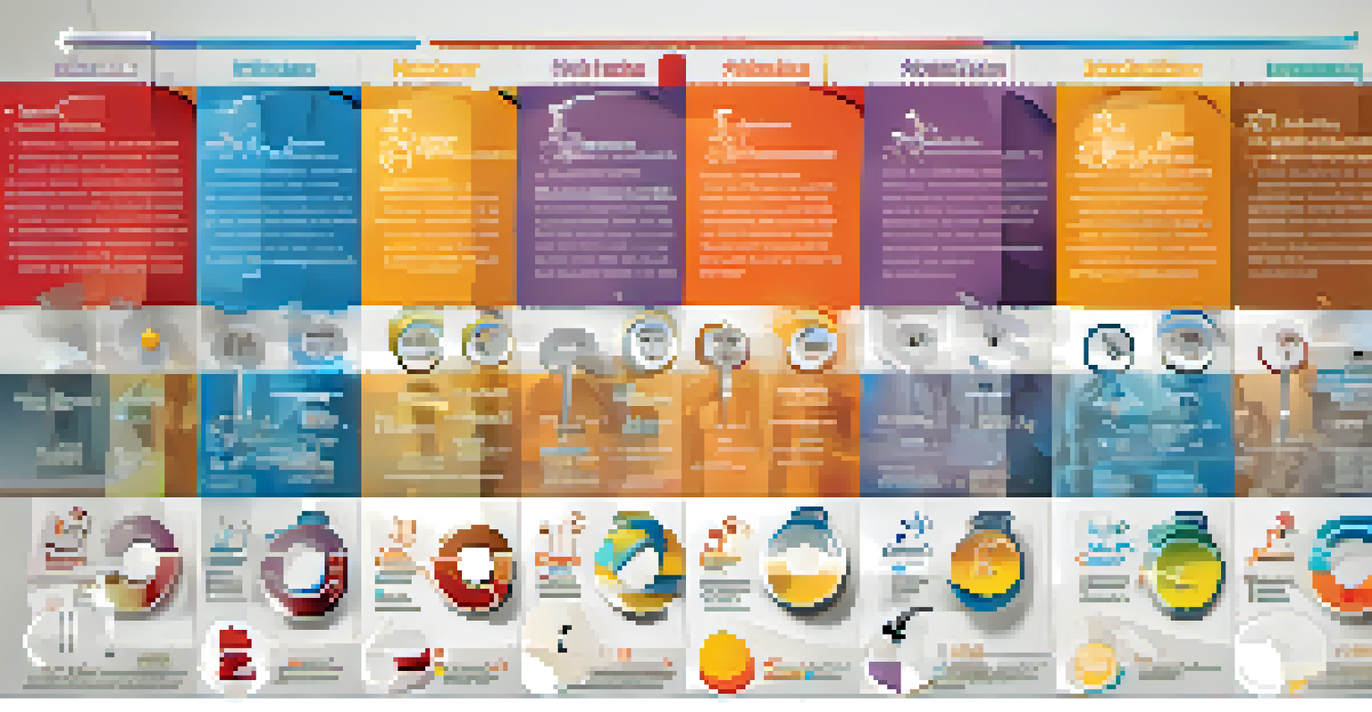 An infographic illustrating the phases of periodization in bodybuilding with colorful icons.
