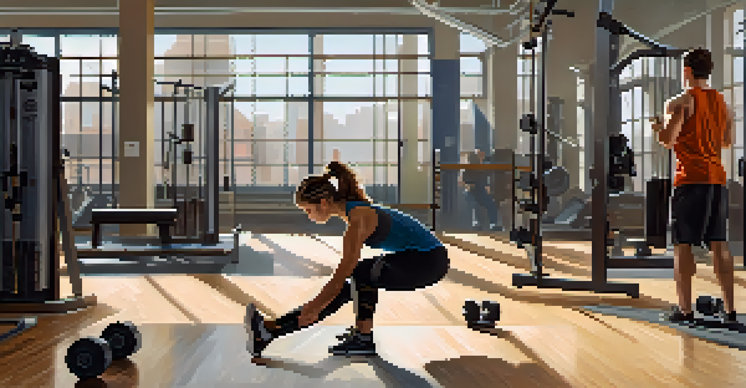 An athlete doing dynamic stretches in a gym, showcasing their flexibility and preparation for weightlifting.