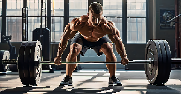A bodybuilder performing a bent-over row exercise in a gym, emphasizing a balanced physique and well-defined muscles.
