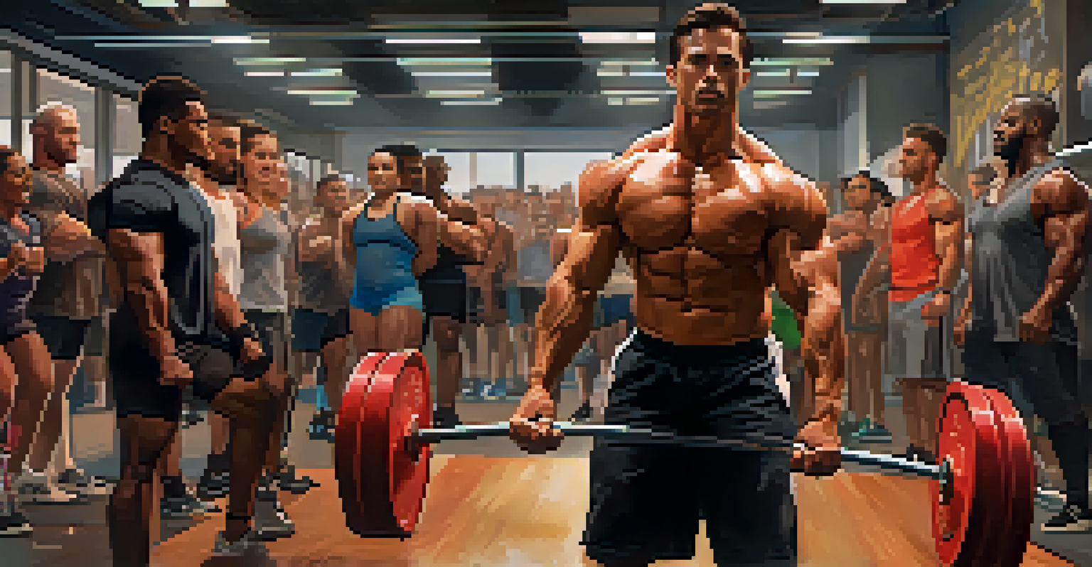 A diverse group of people lifting weights in a gym, with one person performing a deadlift, highlighting the importance of resistance training.
