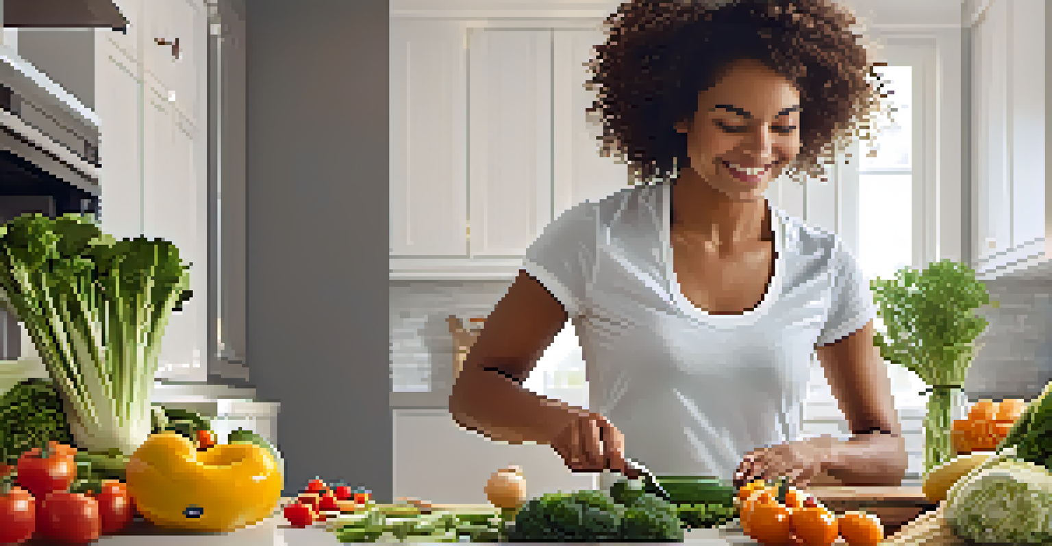 An athlete preparing a healthy meal in a modern kitchen filled with fresh ingredients.