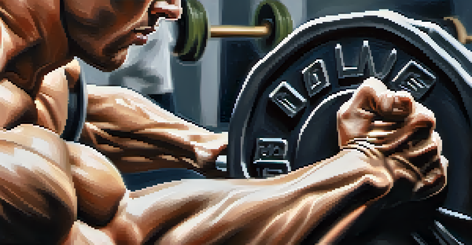 Close-up of hands gripping a barbell in a gym, illustrating the focus and intensity before a lift.