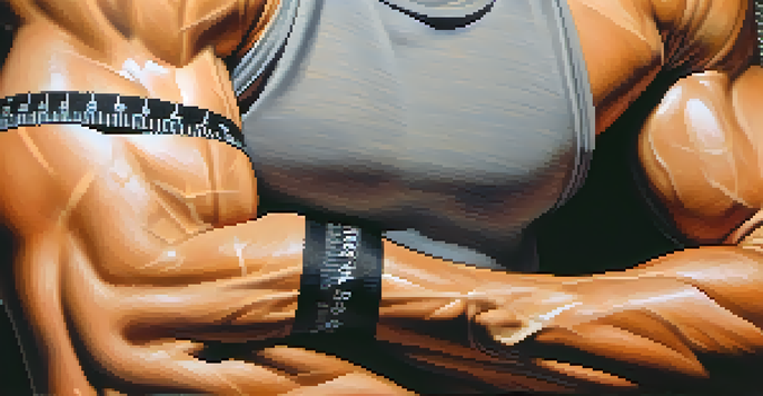 A close-up image of a measuring tape around a muscular arm, focusing on the bicep definition.