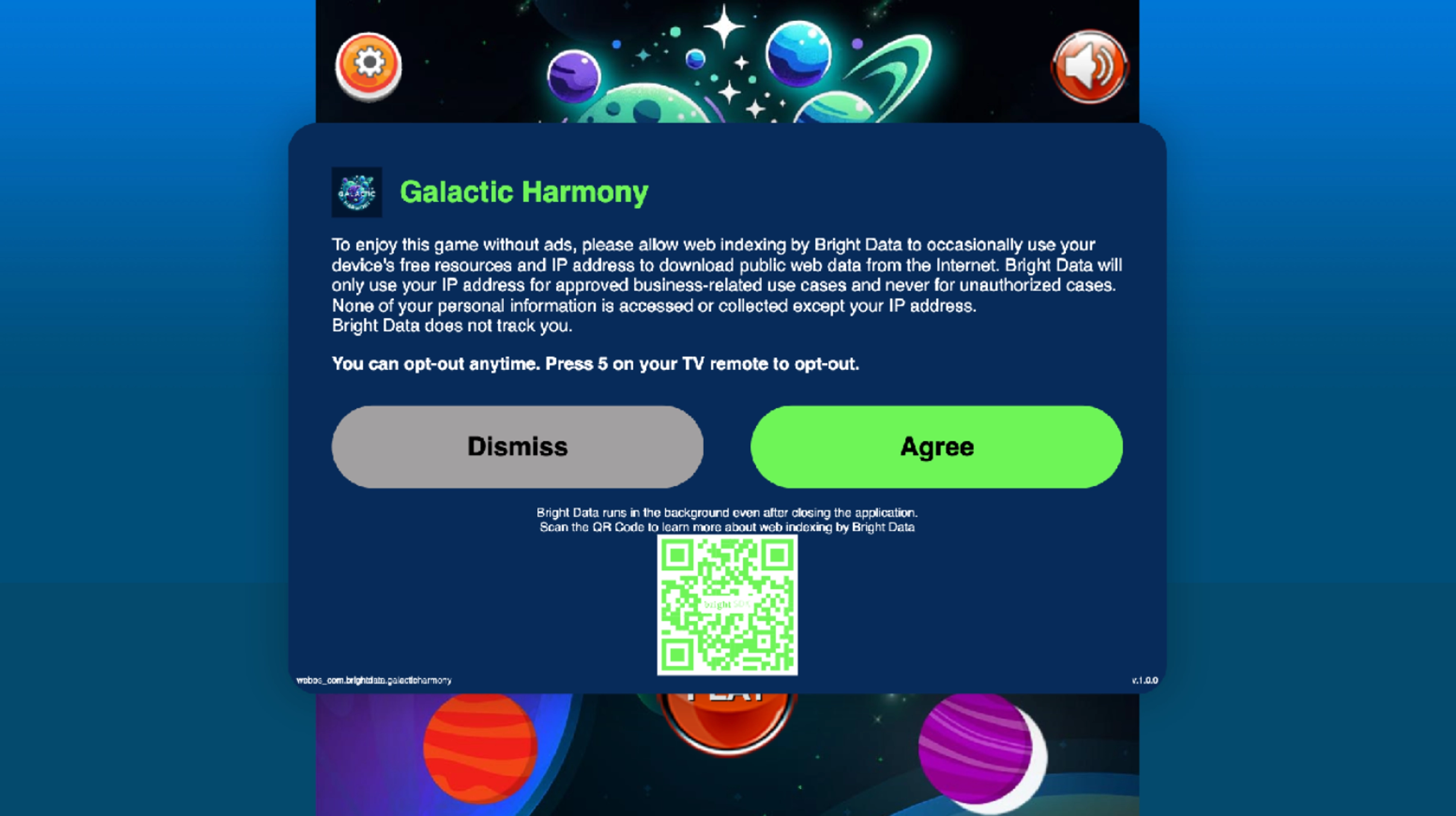 Galactic Harmony Consent Screen