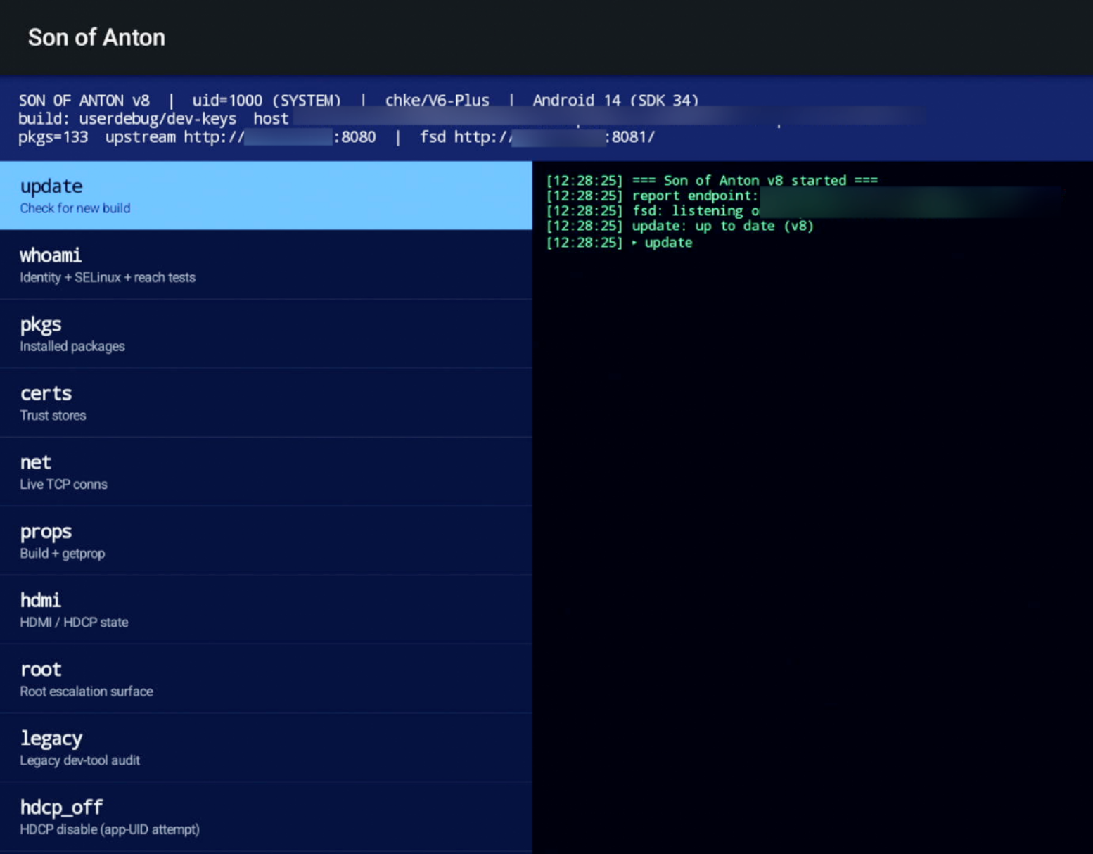 Code running on a streaming device