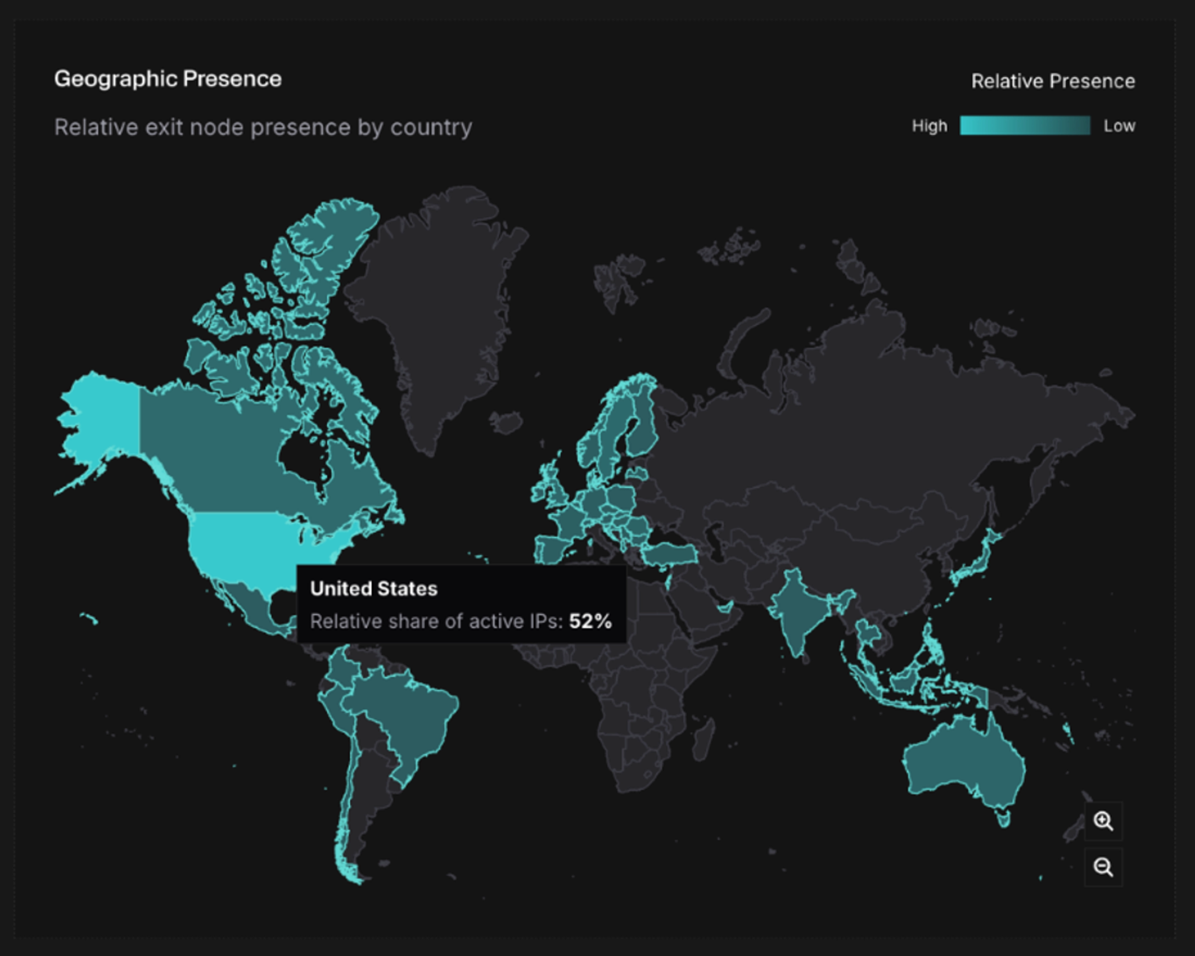 Spur geographic concentration map