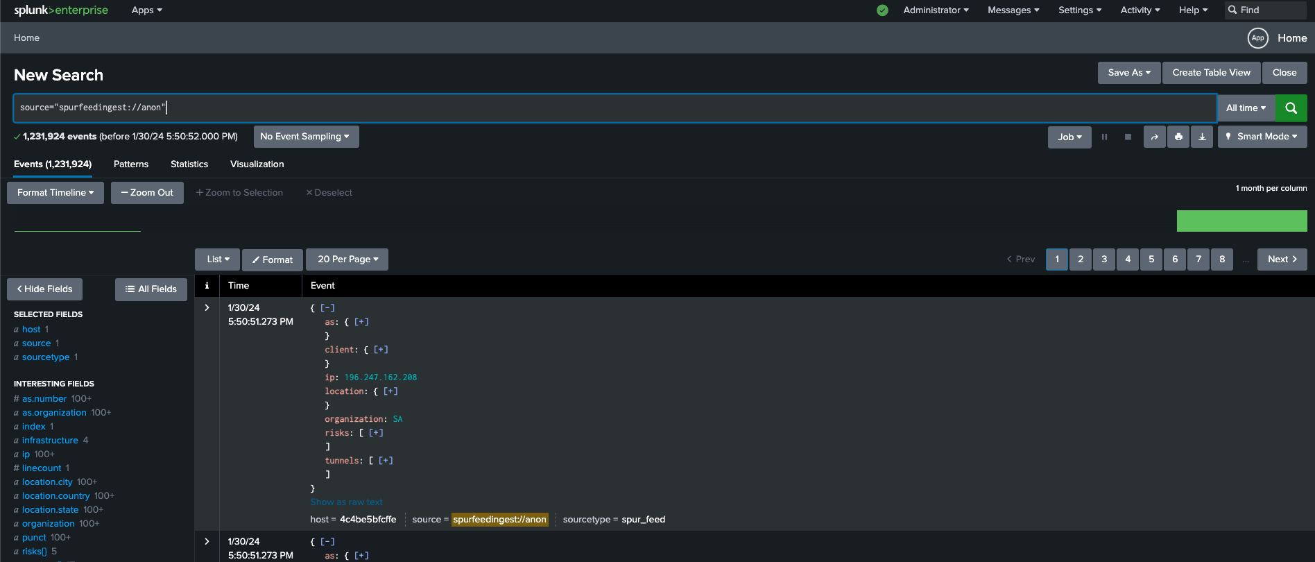 Spur Enrichment for Splunk Search Commands