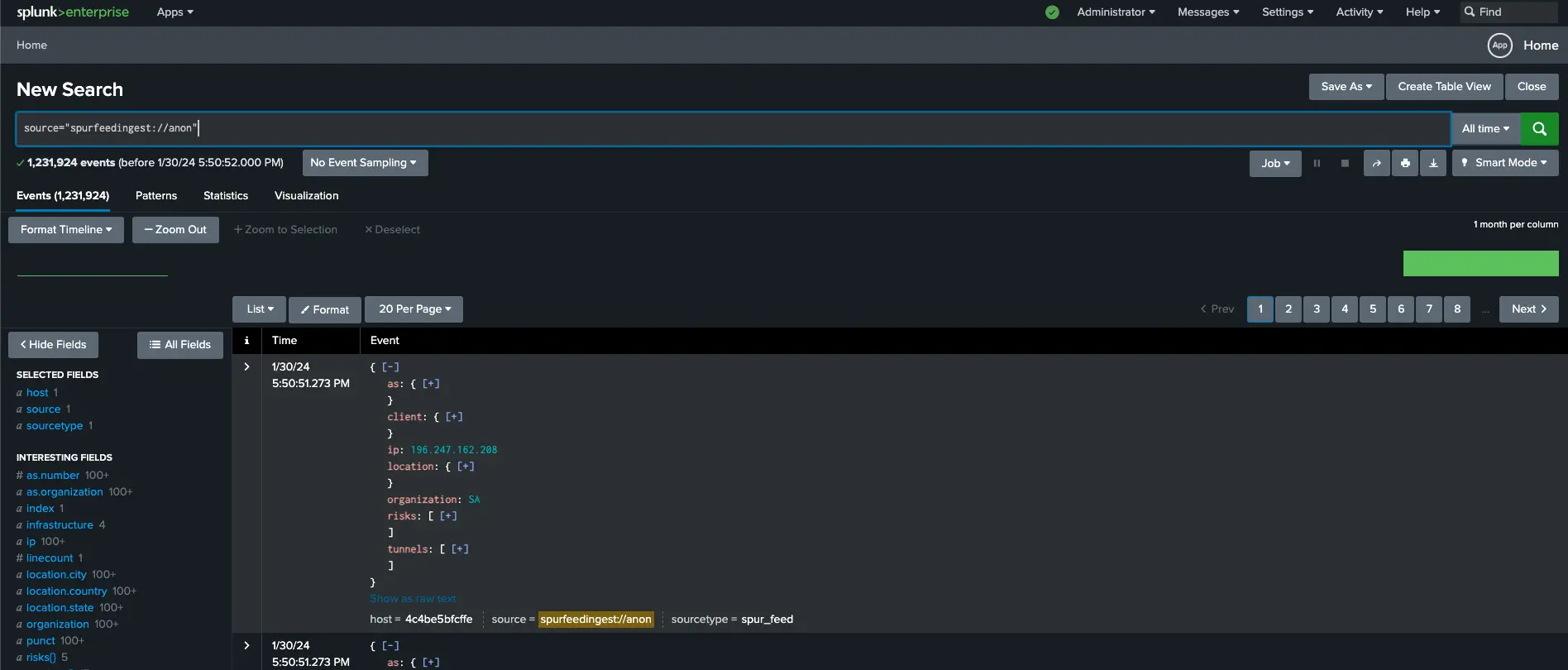 Spur Enrichment for Splunk Search Commands