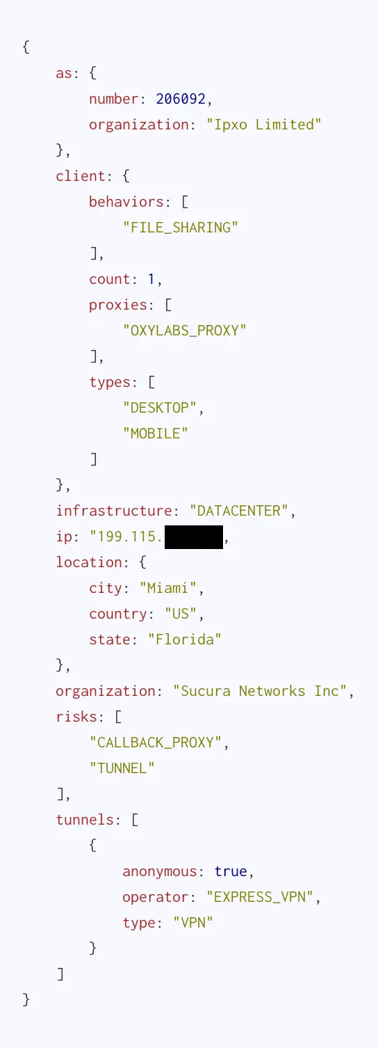 An Oxylab proxy utilizing Express VPN to route its traffic