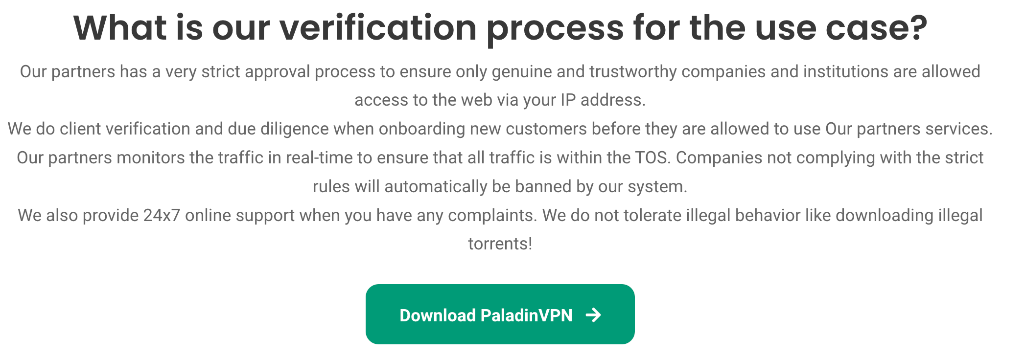 PaladinVPN KYC assurances