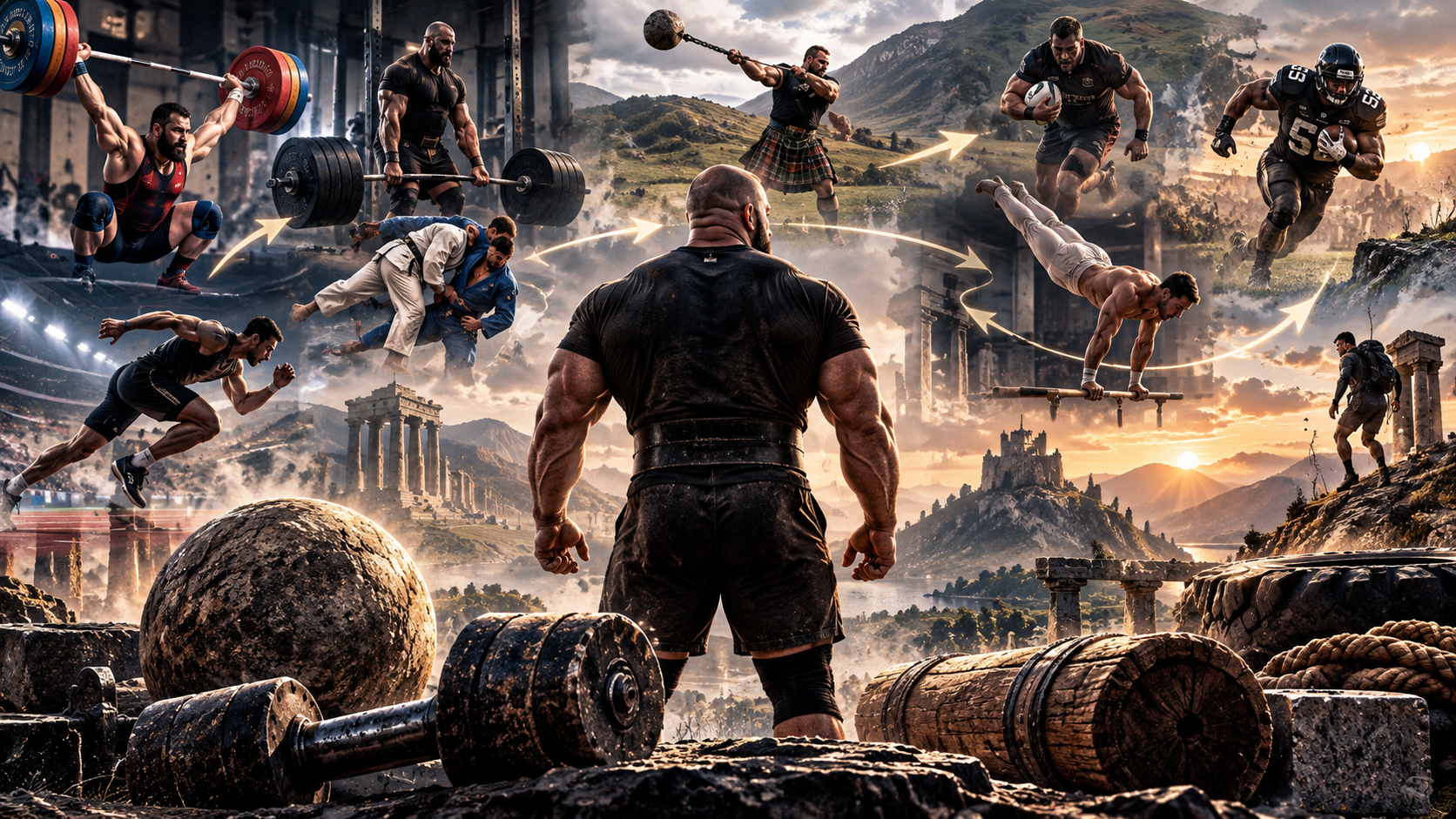 Artistic landscape cover of the inter-sport strength transfer series