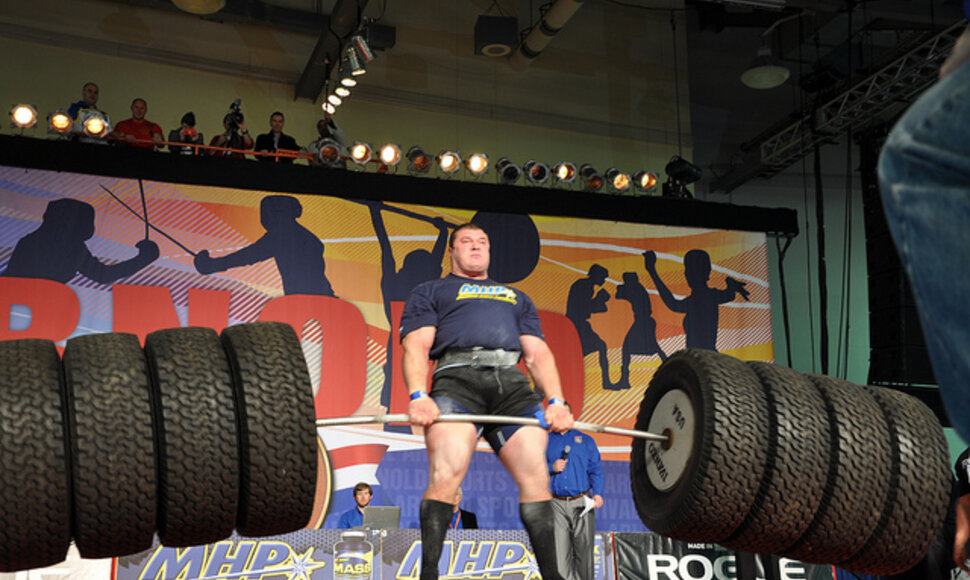 Vytautas Lalas during his professional strongman career
