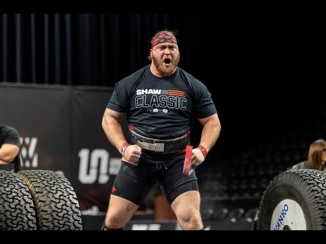 Nick Guardione competing in a strongman event