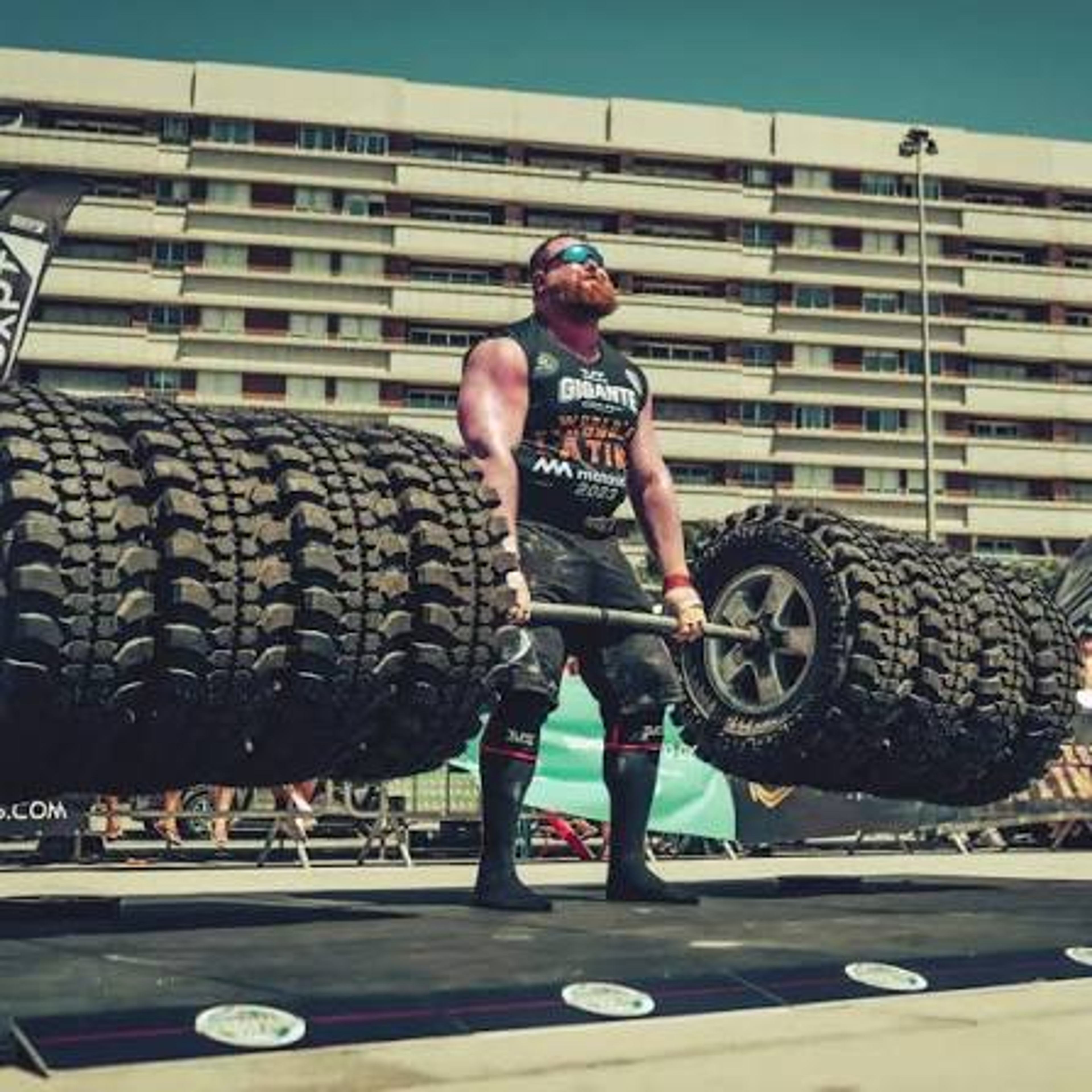 Andrea Invernizzi competing in strongman