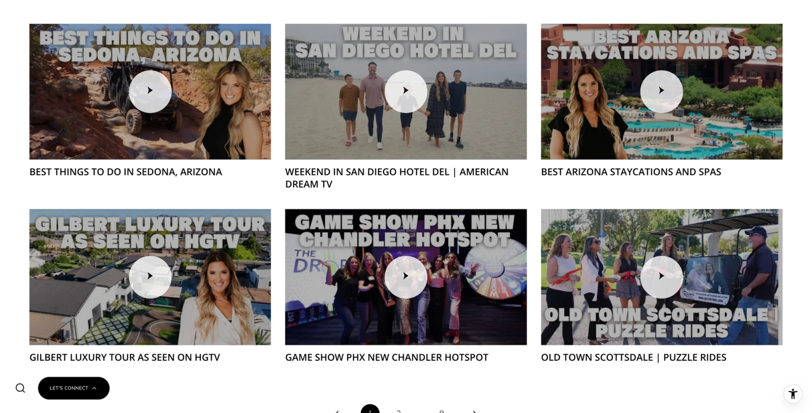 video content page on luxury website