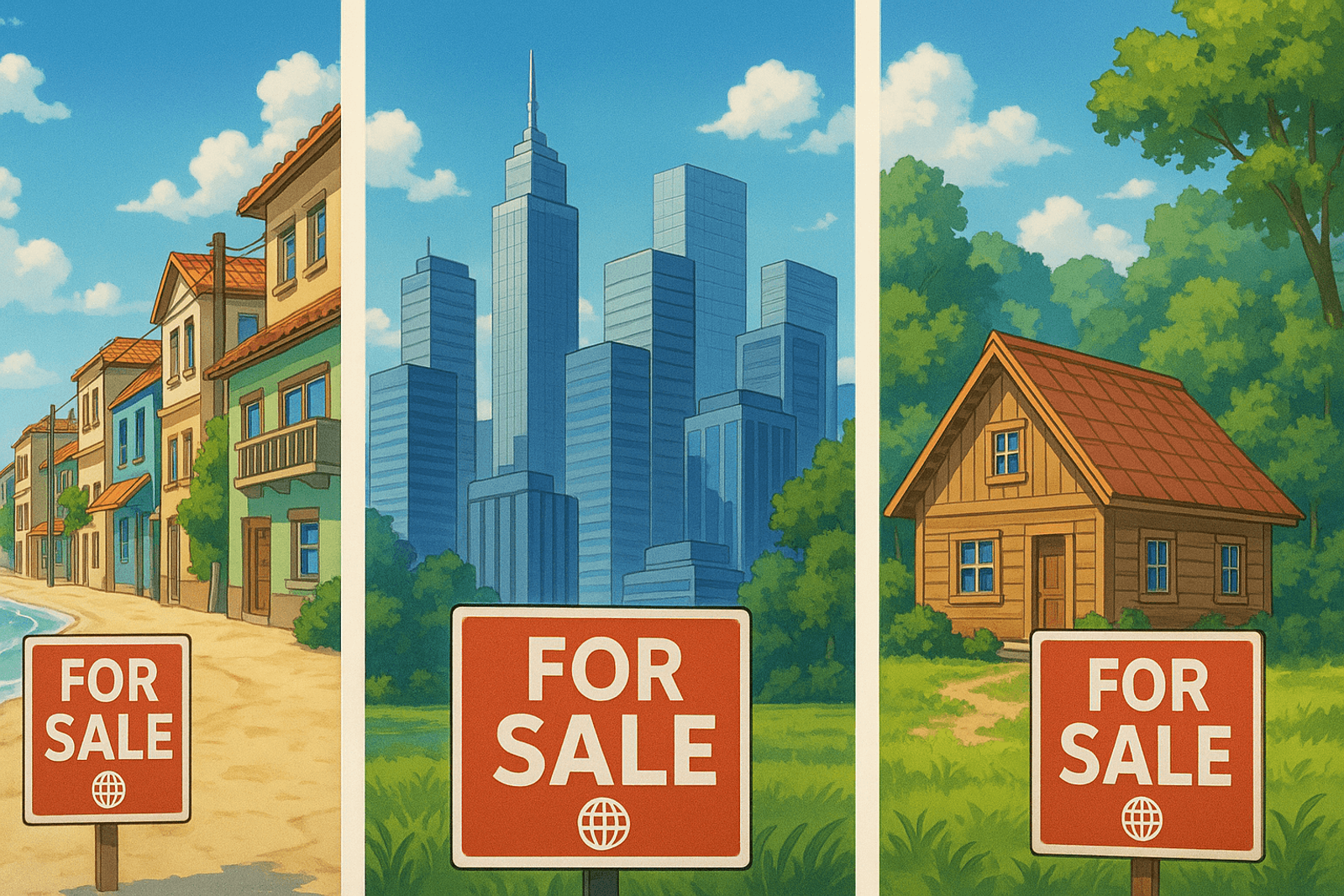Homes for sale across different places