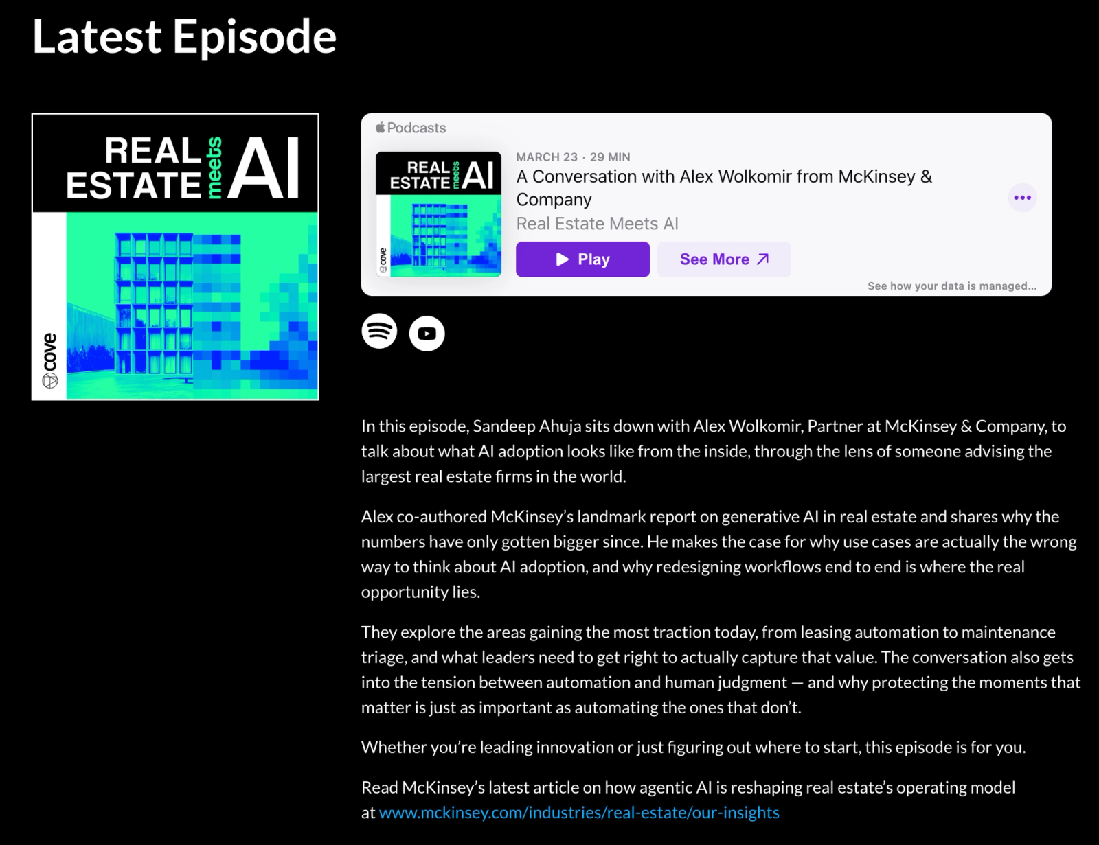 Example of naked URL backlink from a podcast appearance